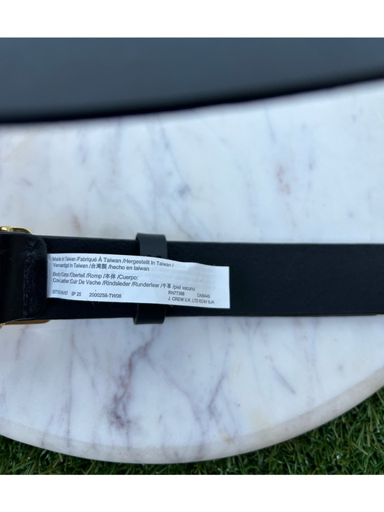 MADEWELL Black Leather Belt with Gold Buckle Size M Medium New without tags $70 main image 4